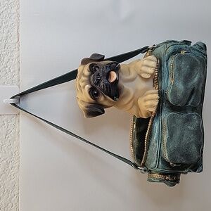 " Pug Dog in a Bag " Figurine Resin